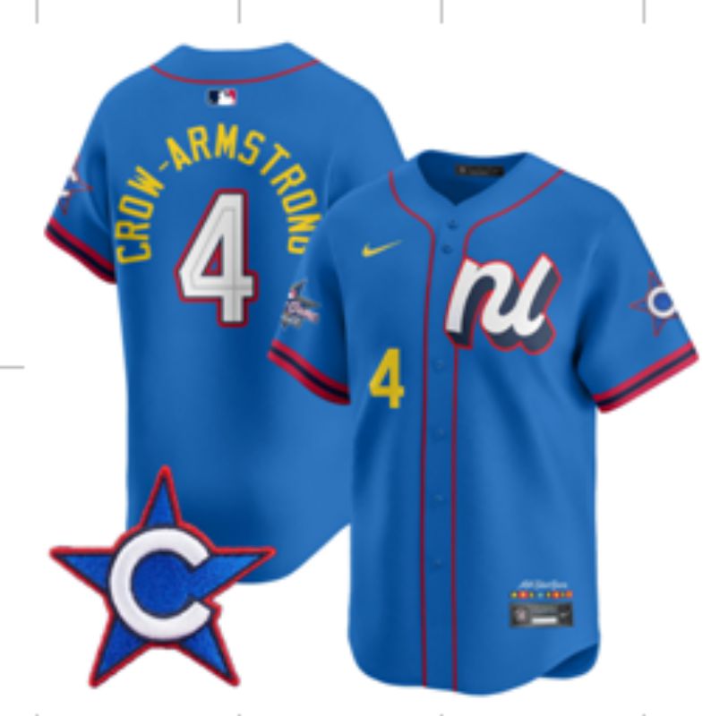 Men 2025 Chicago Cubs #4 Crow-Armstrong Blue All star Nike MLB Jersey style 7->chicago cubs->MLB Jersey